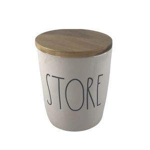 Rae Dunn “STORE” Storage Cellar Jar With Wooden Lid